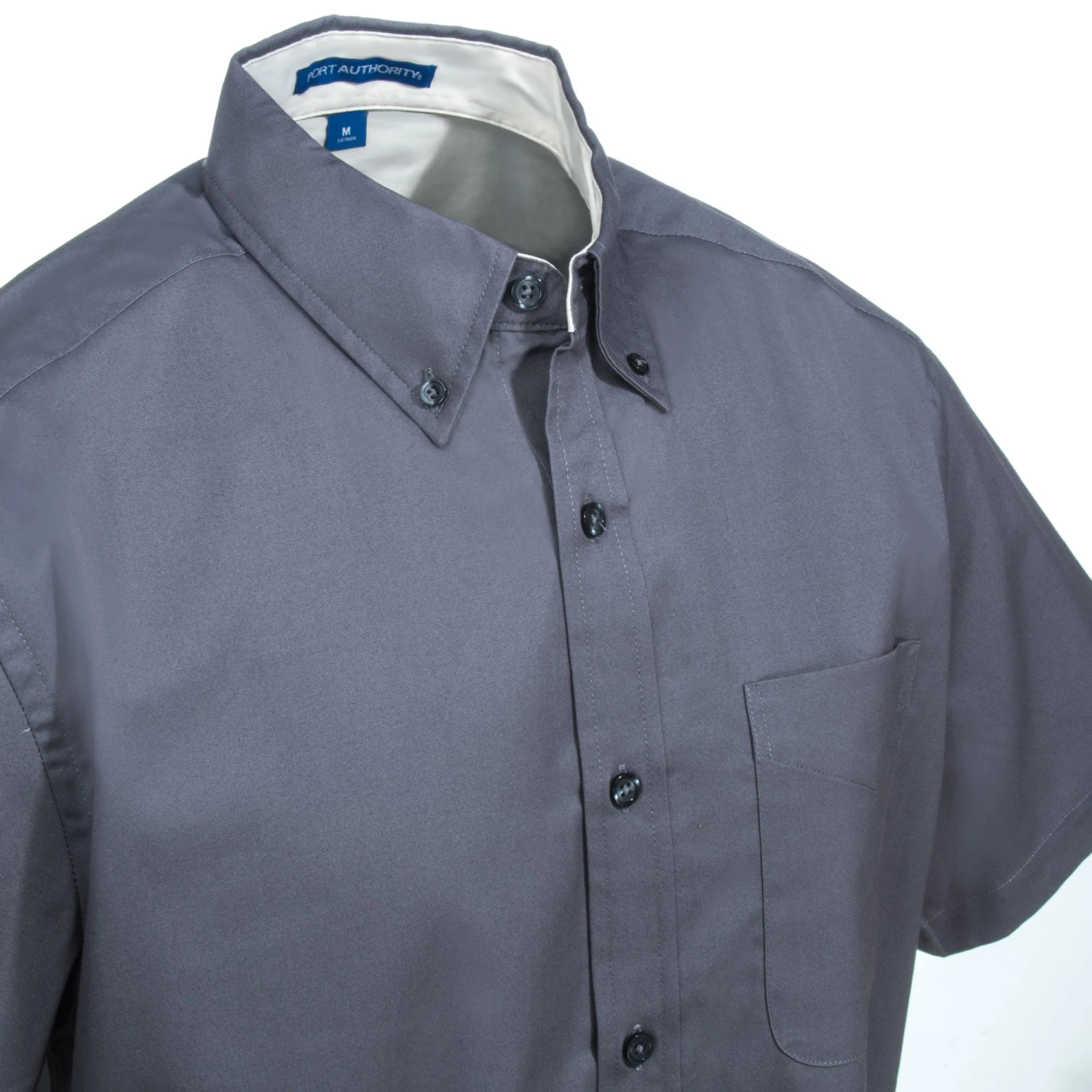 Port Authority Shirts: Men's S508 GY/ST Steel Grey/Light Stone Short-Sleeve Easy Care Button Down Shirt 3 Port Authority Shirts: Men's S508 GY/ST Steel Grey/Light Stone Short-Sleeve Easy Care Button Down Shirt