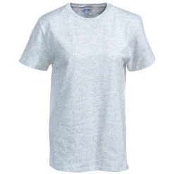 Port & Company Shirts: Women's LPC61 ASH Grey Essential Short-Sleeve Tee Shirt -Work Attire Shop port co lpc61ash f 01
