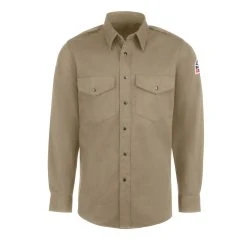 Bulwark Shirts: Men's SES2 TN Flame-Resistant Long Sleeve Tan Work Shirt