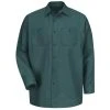 Red Kap Shirts: Men's Green SP14 SG Long Sleeve Work Shirt -Work Attire Shop ps rk sp14sg f