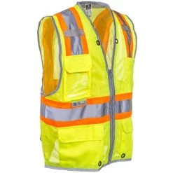 Radians Vests: Unisex High Visibility SV6H G Green ANSI Class 2 Pocketed Vest -Work Attire Shop radians sv6hg r 01