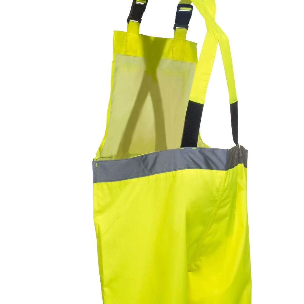 Radians Pants: Unisex RW30 ES1Y High Visibility Green Waterproof Rain Bib Pants 4 Radians Pants: Unisex RW30 ES1Y High Visibility Green Waterproof Rain Bib Pants - Image 2