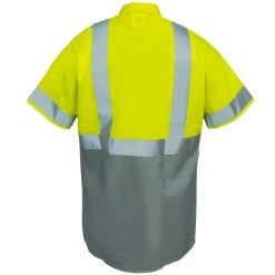 Red Kap Shirts: Class 2 High Vis Grey Men's SY24 YG Colorblock Work Shirt 7 Red Kap Shirts: Class 2 High Vis Grey Men's SY24 YG Colorblock Work Shirt -Work Attire Shop red kap sy24yg2 b 01