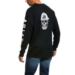 Ariat FR Shirts: Men's 10026434 Black Roughneck Skull Logo T-Shirt 9 Ariat FR Shirts: Men's 10026434 Black Roughneck Skull Logo T-Shirt -Work Attire Shop s19 mns work 10026434 back