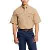 Ariat Rebar Shirts: Men's 10025384 Khaki VentTEK DuraStretch Tough Work Shirt -Work Attire Shop s19 mns work sullivan 10025384 front