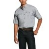 Ariat Rebar Shirts: Men's 10031024 Charcoal VentTEK DuraStretch Tough Work Shirt -Work Attire Shop s20 mns work gaglione 10031024 front