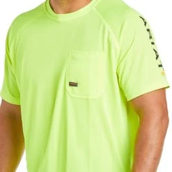 Ariat Rebar Shirts: Men's 10031037 Neon Lime Heat Fighter T-Shirt 9 Ariat Rebar Shirts: Men's 10031037 Neon Lime Heat Fighter T-Shirt -Work Attire Shop s21 mns work 10031037 detail01 top