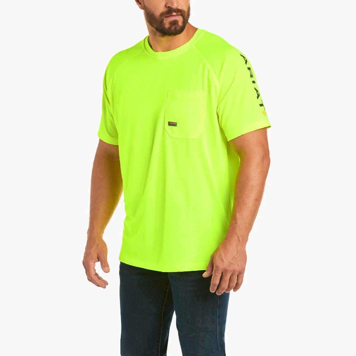 Ariat Rebar Shirts: Men's 10031037 Neon Lime Heat Fighter T-Shirt 3 Ariat Rebar Shirts: Men's 10031037 Neon Lime Heat Fighter T-Shirt