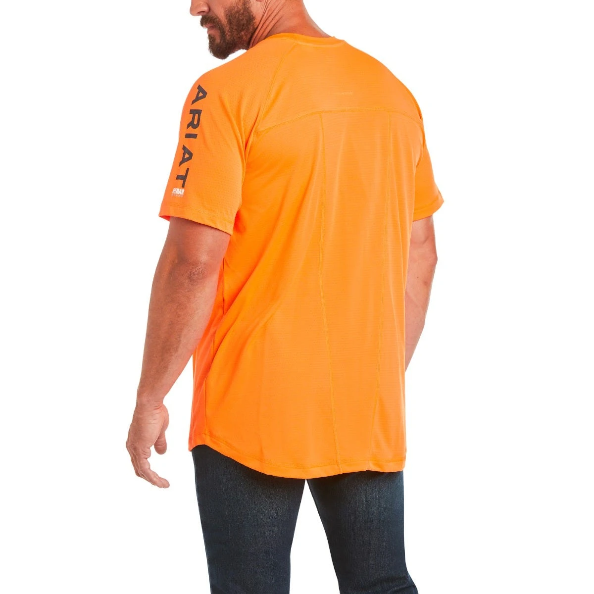 Ariat Rebar Shirts: Men's 10031040 Neon Orange Heat Fighter T-Shirt 4 Ariat Rebar Shirts: Men's 10031040 Neon Orange Heat Fighter T-Shirt - Image 2