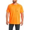 Ariat Rebar Shirts: Men's 10031040 Neon Orange Heat Fighter T-Shirt 2 Ariat Rebar Shirts: Men's 10031040 Neon Orange Heat Fighter T-Shirt -Work Attire Shop s21 mns work 10031040 front