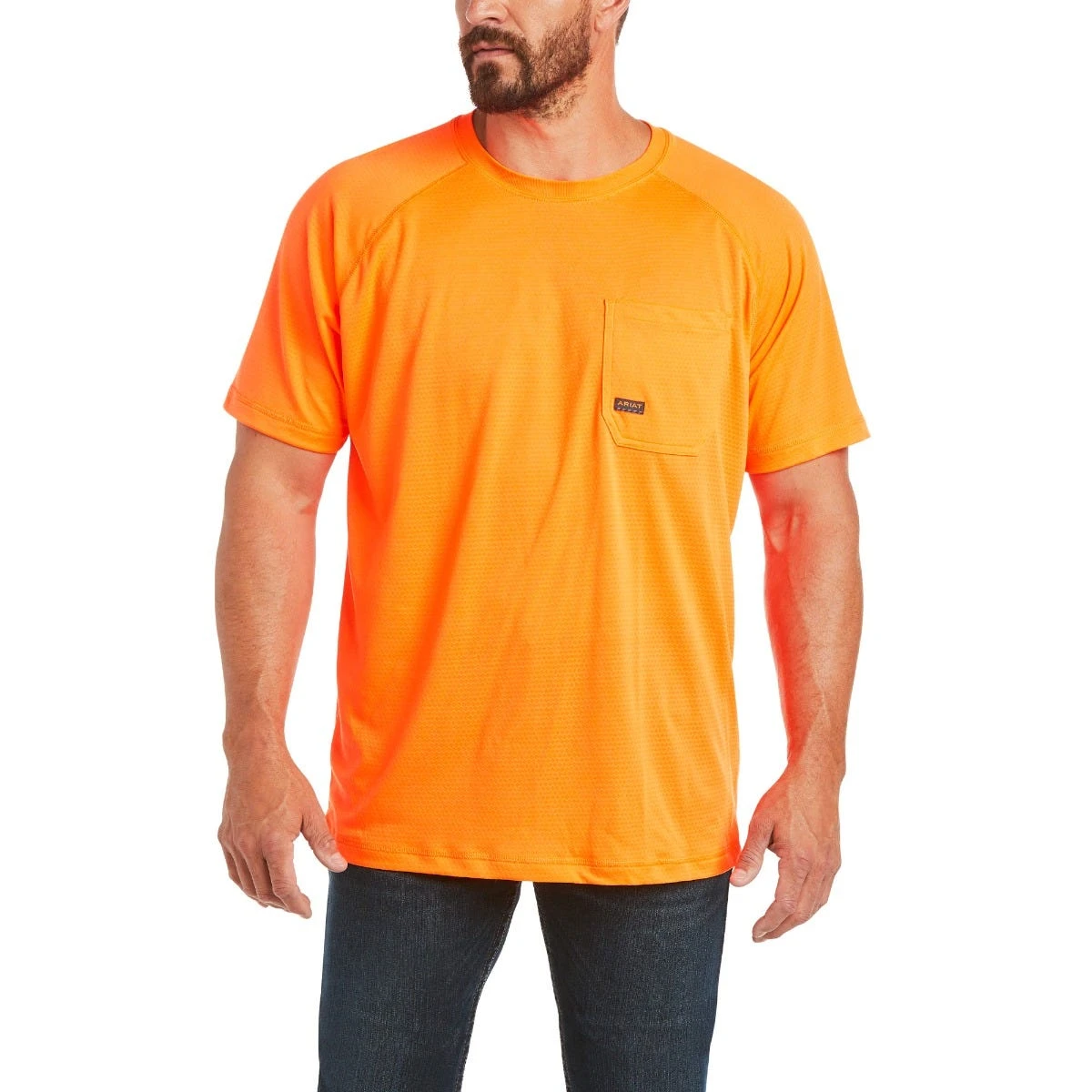 Ariat Rebar Shirts: Men's 10031040 Neon Orange Heat Fighter T-Shirt 3 Ariat Rebar Shirts: Men's 10031040 Neon Orange Heat Fighter T-Shirt