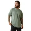 Ariat Rebar Shirts: Men's 10043541 Lily Pad Periscope Rebar Heat Fighter T-Shirt -Work Attire Shop s23 mns work 10043541 front