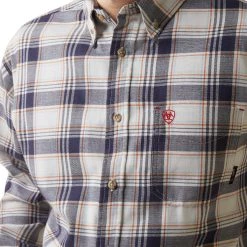 Ariat Shirts: Men's 10043743 Navy White Plaid FR Chiseled Button Down Long Sleeve Work Shirt 8 Ariat Shirts: Men's 10043743 Navy White Plaid FR Chiseled Button Down Long Sleeve Work Shirt -Work Attire Shop s23 mns work 10043743 detail01