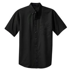Port Authority Shirts: Men's Black S500T BLK Short Sleeve Twill Shirt With Pocket 12 Port Authority Shirts: Men's Black S500T BLK Short Sleeve Twill Shirt With Pocket -Work Attire Shop s500t black front fs06