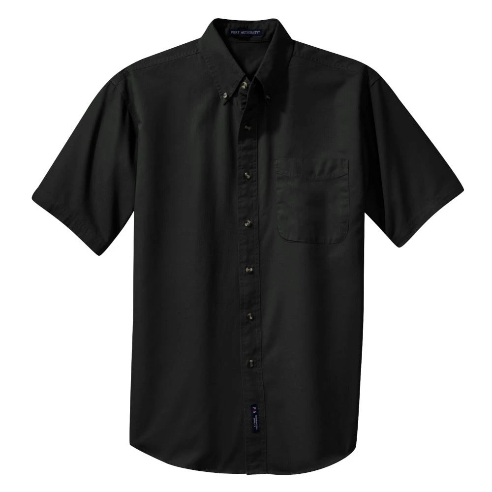 Port Authority Shirts: Men's Black S500T BLK Short Sleeve Twill Shirt With Pocket 7 Port Authority Shirts: Men's Black S500T BLK Short Sleeve Twill Shirt With Pocket - Image 5