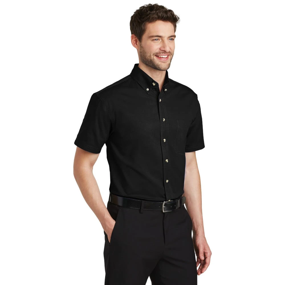 Port Authority Shirts: Men's Black S500T BLK Short Sleeve Twill Shirt With Pocket 3 Port Authority Shirts: Men's Black S500T BLK Short Sleeve Twill Shirt With Pocket