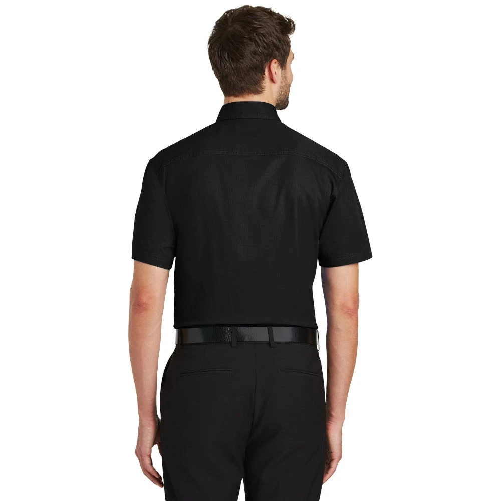 Port Authority Shirts: Men's Black S500T BLK Short Sleeve Twill Shirt With Pocket 4 Port Authority Shirts: Men's Black S500T BLK Short Sleeve Twill Shirt With Pocket - Image 2