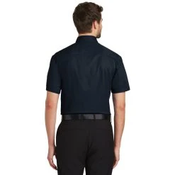 Port Authority Shirts: Men's Classic Navy S500T CNV Short Sleeve Twill Shirt 11 Port Authority Shirts: Men's Classic Navy S500T CNV Short Sleeve Twill Shirt -Work Attire Shop s500t classicnavy model back 082018