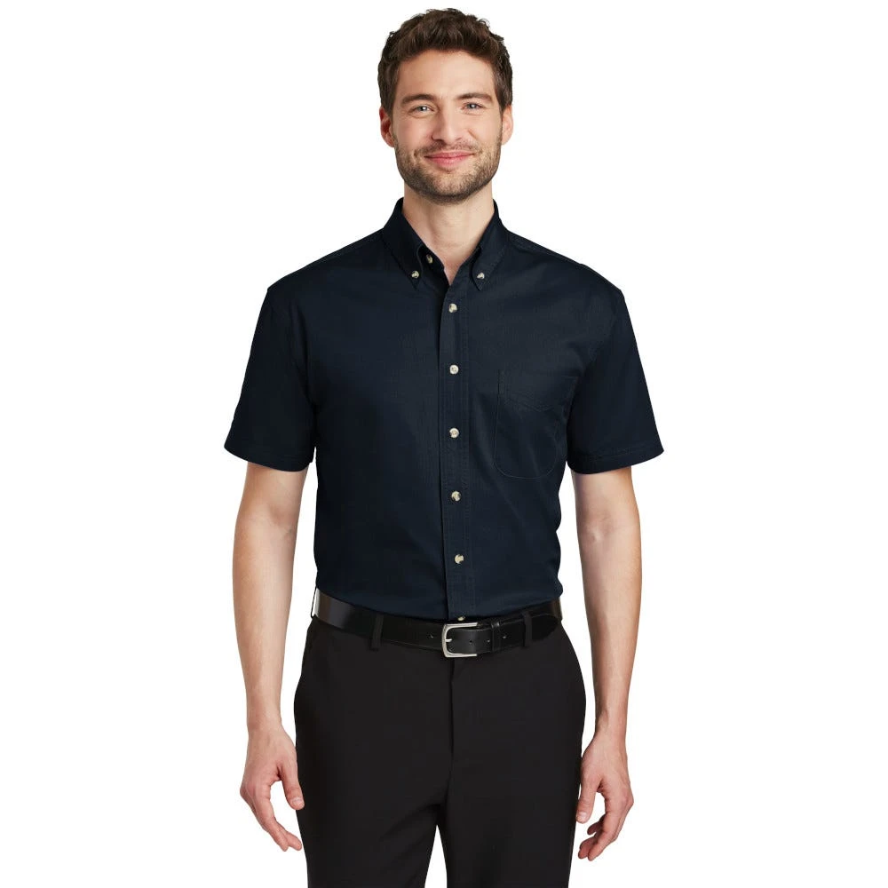 Port Authority Shirts: Men's Classic Navy S500T CNV Short Sleeve Twill Shirt 4 Port Authority Shirts: Men's Classic Navy S500T CNV Short Sleeve Twill Shirt - Image 2