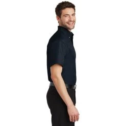 Port Authority Shirts: Men's Classic Navy S500T CNV Short Sleeve Twill Shirt 10 Port Authority Shirts: Men's Classic Navy S500T CNV Short Sleeve Twill Shirt -Work Attire Shop s500t classicnavy model side 082018