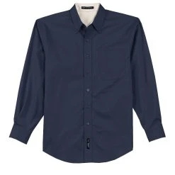 Port Authority Shirts: Men's Navy S608 NVY Easy Care Woven Shirt 12 Port Authority Shirts: Men's Navy S608 NVY Easy Care Woven Shirt -Work Attire Shop s608 navy flat front