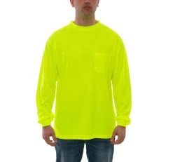 Tingley Shirts: Men's S75502 Fluorescent Yellow Enhanced Visibility Long Sleeve Shirt