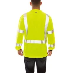 Tingley Shirts: Men's S75622 High Visibility Lime Black Job Sight Long Sleeve Work Shirt