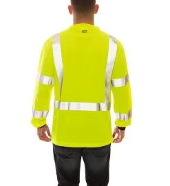 Tingley Shirts: Men's S75622 High Visibility Lime Black Job Sight Long Sleeve Work Shirt -Work Attire Shop s75622 b 720x