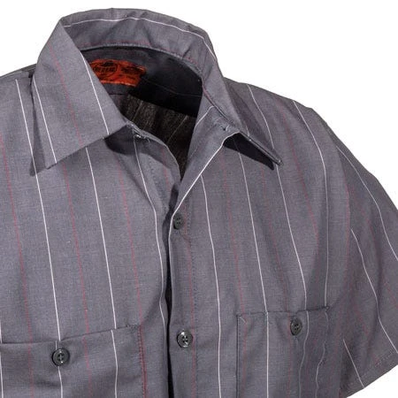 Red Kap Shirts: Men's SP24 CR Grey Stripe Uniform Work Shirt 3 Red Kap Shirts: Men's SP24 CR Grey Stripe Uniform Work Shirt