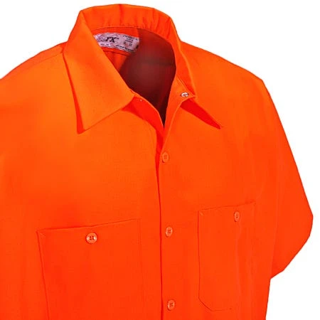 Red Kap Shirts: SS24 OR Men's Orange Short Sleeve Hi-Visibility Work Shirt 3 Red Kap Shirts: SS24 OR Men's Orange Short Sleeve Hi-Visibility Work Shirt