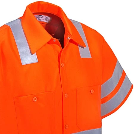 Red Kap Shirts: ANSI Class 3 High Visibiilty Orange Work Shirt SS24OF 3 Red Kap Shirts: ANSI Class 3 High Visibiilty Orange Work Shirt SS24OF