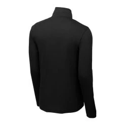 Sport-Tek Pullover: Men's ST407BLK Black Triad Solid PosiCharge Tri-Blend Wicking 1/4-Zip Pullover -Work Attire Shop st407 blacktriadsolid form back