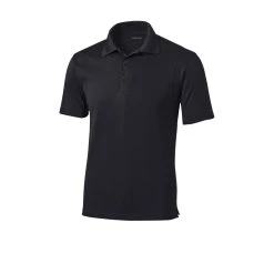 Sport-Tek Shirts: Men's ST650 BLK Black Moisture-Wicking Micropique Polo Shirt 11 Sport-Tek Shirts: Men's ST650 BLK Black Moisture-Wicking Micropique Polo Shirt -Work Attire Shop st650 black form front