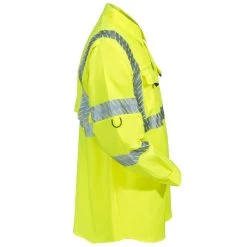 Tingley Shirts: Job Sight Class 3 Men's High Vis Lime S76522 Long-Sleeve Sportsman Shirt