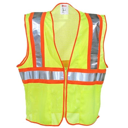 Tingley Vests: Unisex Neon Green Two-Tone V70642 High-Visibility Work Vest 3 Tingley Vests: Unisex Neon Green Two-Tone V70642 High-Visibility Work Vest