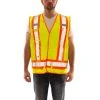 Tingley Vest: Unisex V71852C Fluorescent Yellow Orange X Back Two Tone Surveyor Vest 2 Tingley Vest: Unisex V71852C Fluorescent Yellow Orange X Back Two Tone Surveyor Vest -Work Attire Shop v71852c