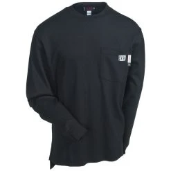 Wolverine Shirts: Men's W1203290 003 Black Flame-Resistant Long-Sleeve Tee Shirt 7 Wolverine Shirts: Men's W1203290 003 Black Flame-Resistant Long-Sleeve Tee Shirt -Work Attire Shop wolverine w1203290 003 blk f 01