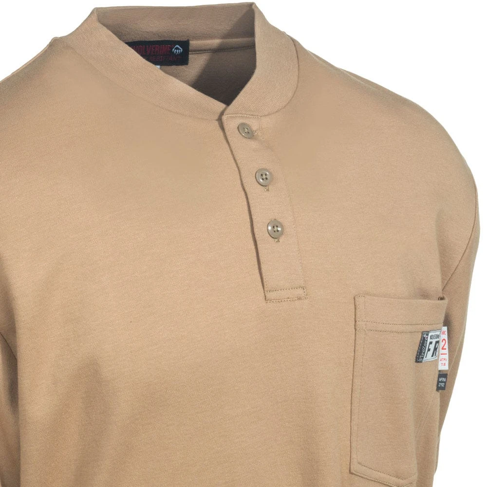 Wolverine Shirts: Men's W1203300 236 Flame-Resistant FireZerO Henley Shirt 4 Wolverine Shirts: Men's W1203300 236 Flame-Resistant FireZerO Henley Shirt - Image 2