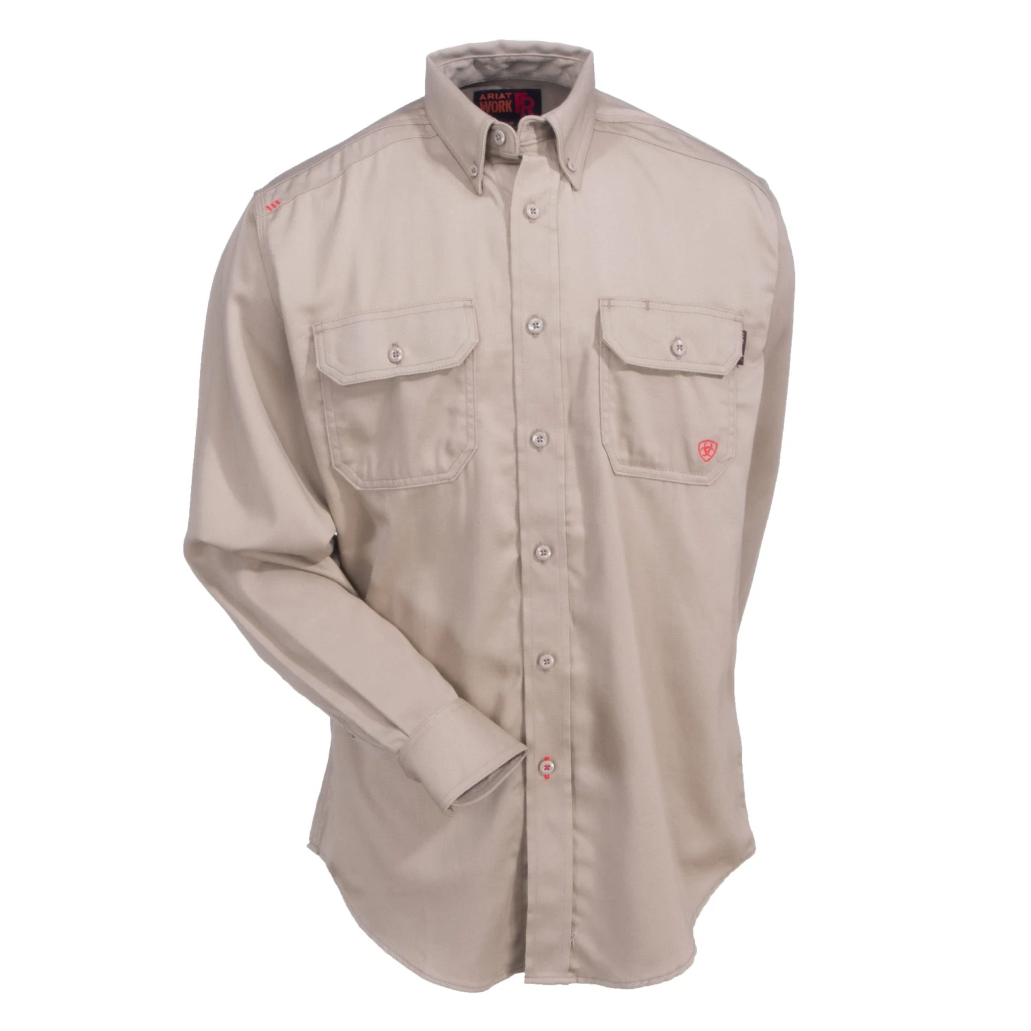 Ariat Work FR Shirts: Men's 10012251 Flame-Resistant Khaki Solid Button-Down Work Shirt 5 Ariat Work FR Shirts: Men's 10012251 Flame-Resistant Khaki Solid Button-Down Work Shirt - Image 3