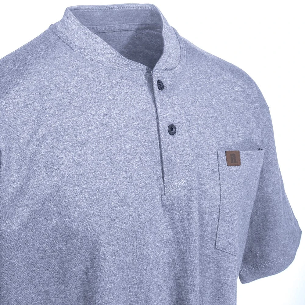 Wrangler Riggs Shirts: Men's Ash Heather 3W760 AH Short Sleeve Henley Shirt 4 Wrangler Riggs Shirts: Men's Ash Heather 3W760 AH Short Sleeve Henley Shirt - Image 2