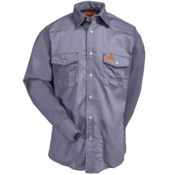 Wrangler Shirts: Men's Charcoal FR127CH Flame Resistant Western Work Shirt